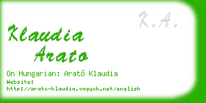 klaudia arato business card