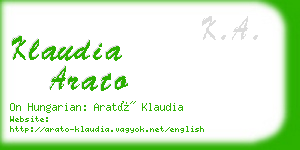 klaudia arato business card